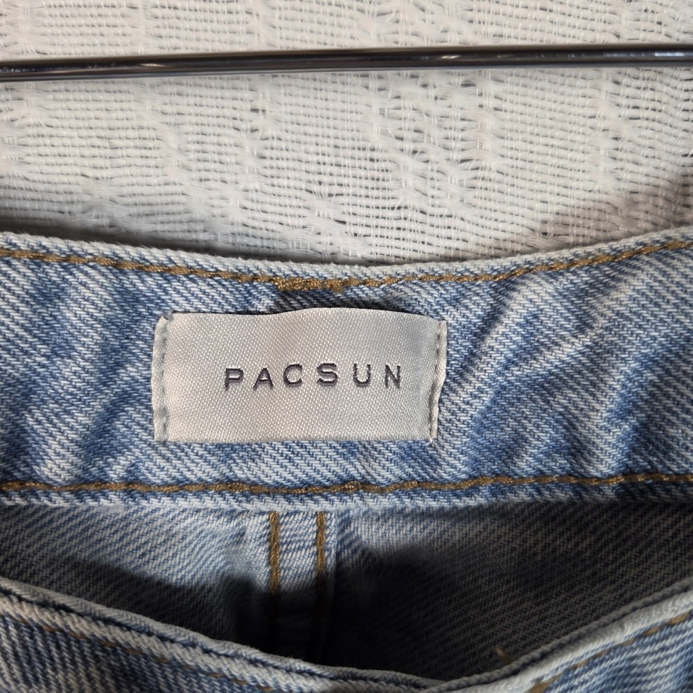 PacSun 90s Boyfriend Jeans Womens 33S Light Blue Distressed High Rise Relaxed - Picture 4 of 12